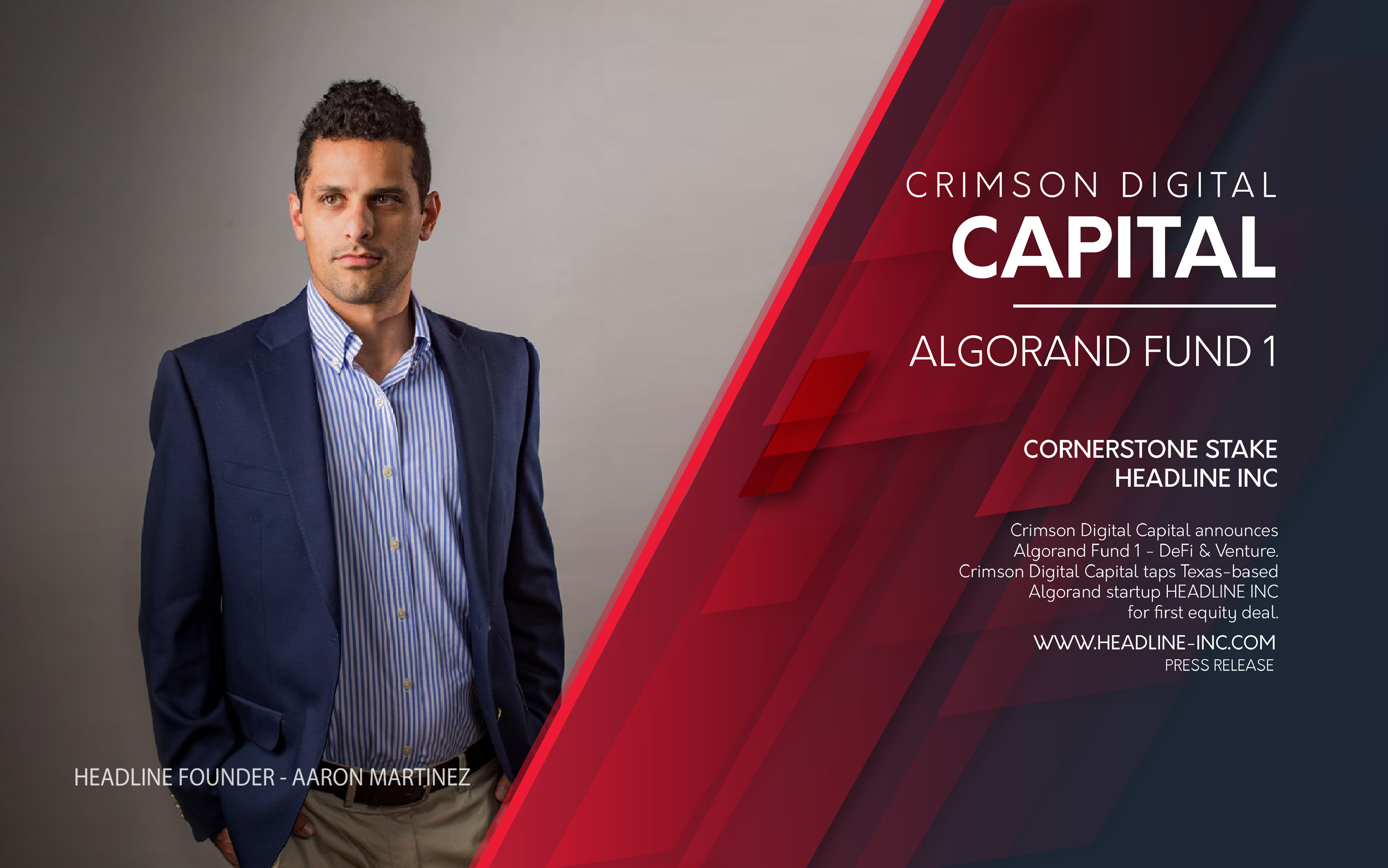 Crimson Digital Capital Launches Algorand Fund, Taps HEADLINE INC for First Equity Deal