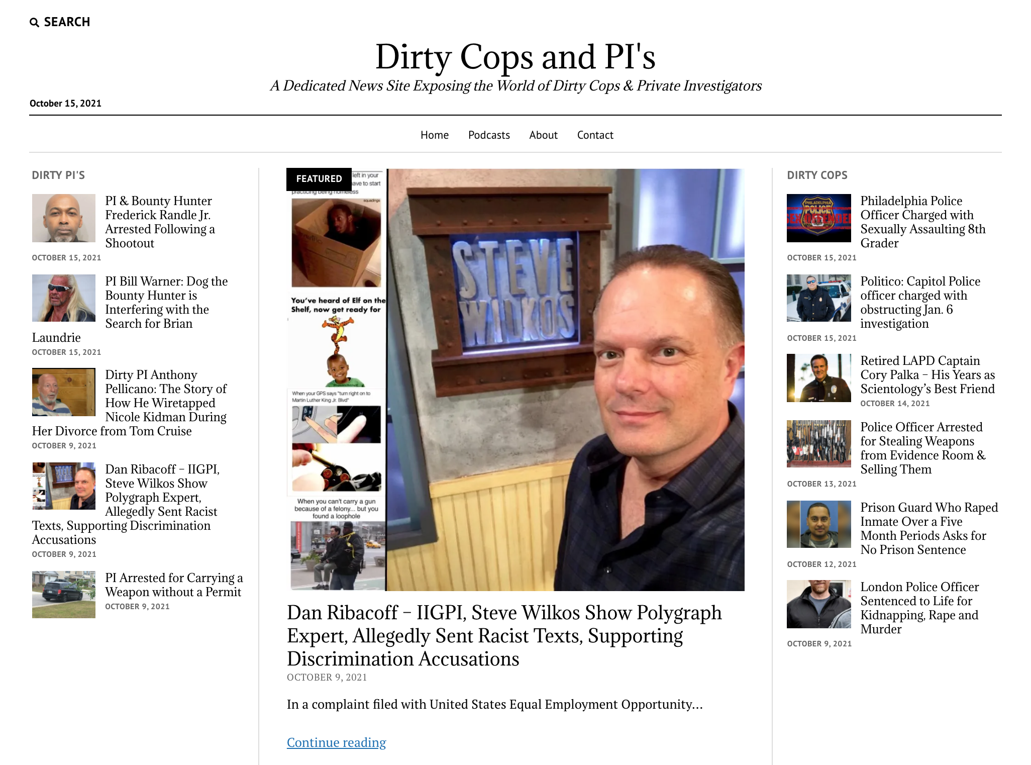 Lead Article at DirtyCopsandPIs.com, News Website Featuring Abuse-of-Power Stories Launching Today